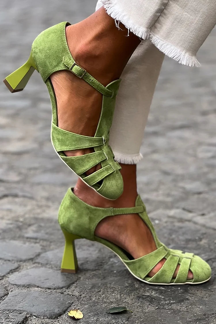 LIVIA | Elegant Mid-Heel Sandals with Crossed Design