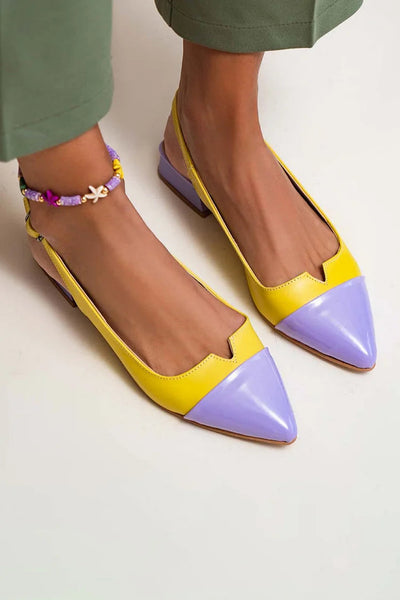 VITTORIA | Elegant ballet flats with pointed toes and two-tone details for a refined style