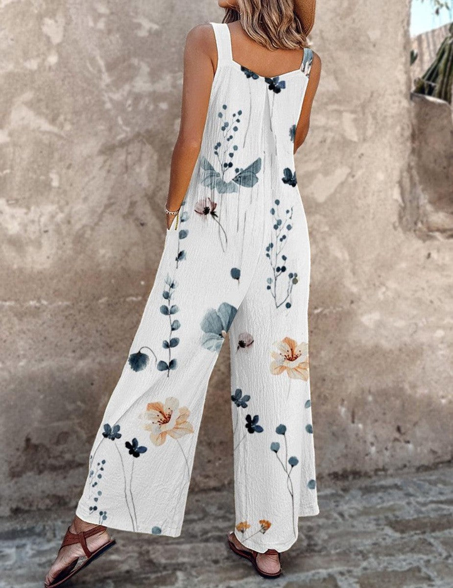 Apolline | Ivory Floral Dungarees