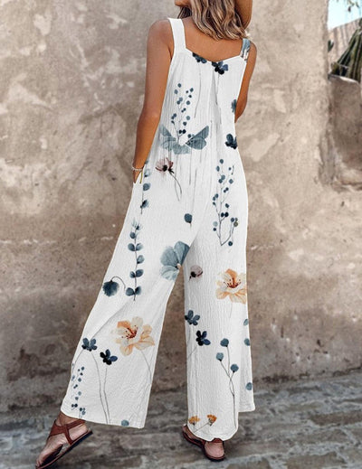 Apolline | Ivory Floral Dungarees