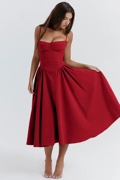 Sleeveless Midi Dress with Corset Fit – Attractive Fit