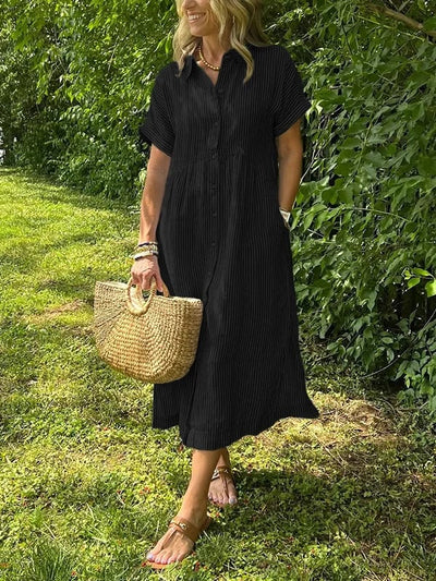 Reeta | Striped Shirt Dress with Pockets