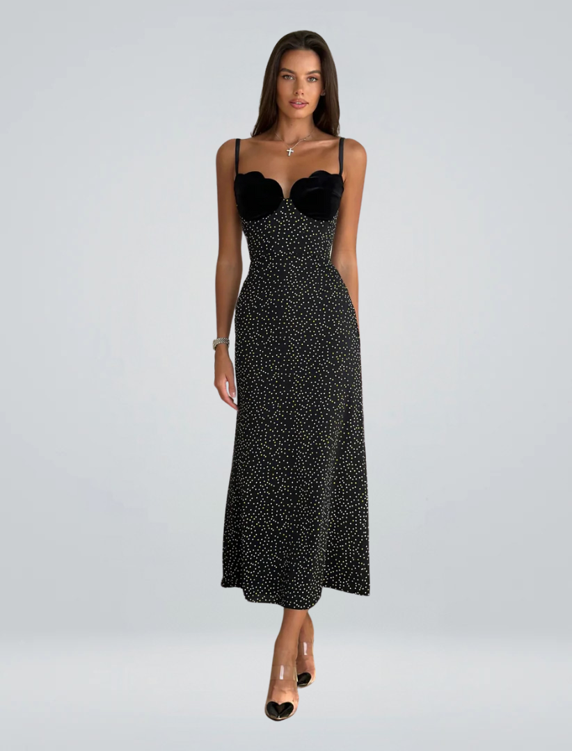 Aria | Black Midi Dress