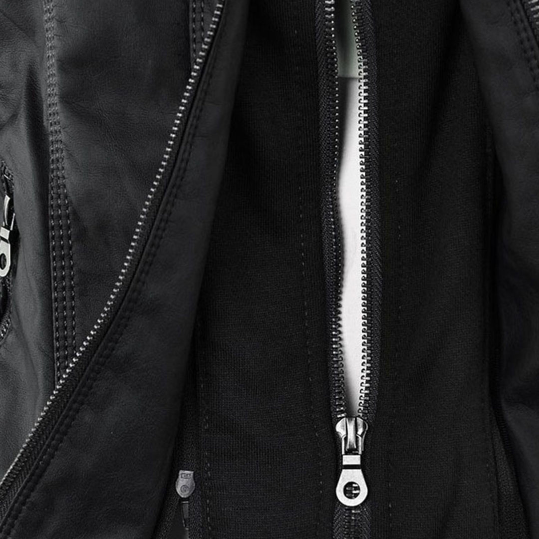 Franci | Stylish Leather Jacket with Hood