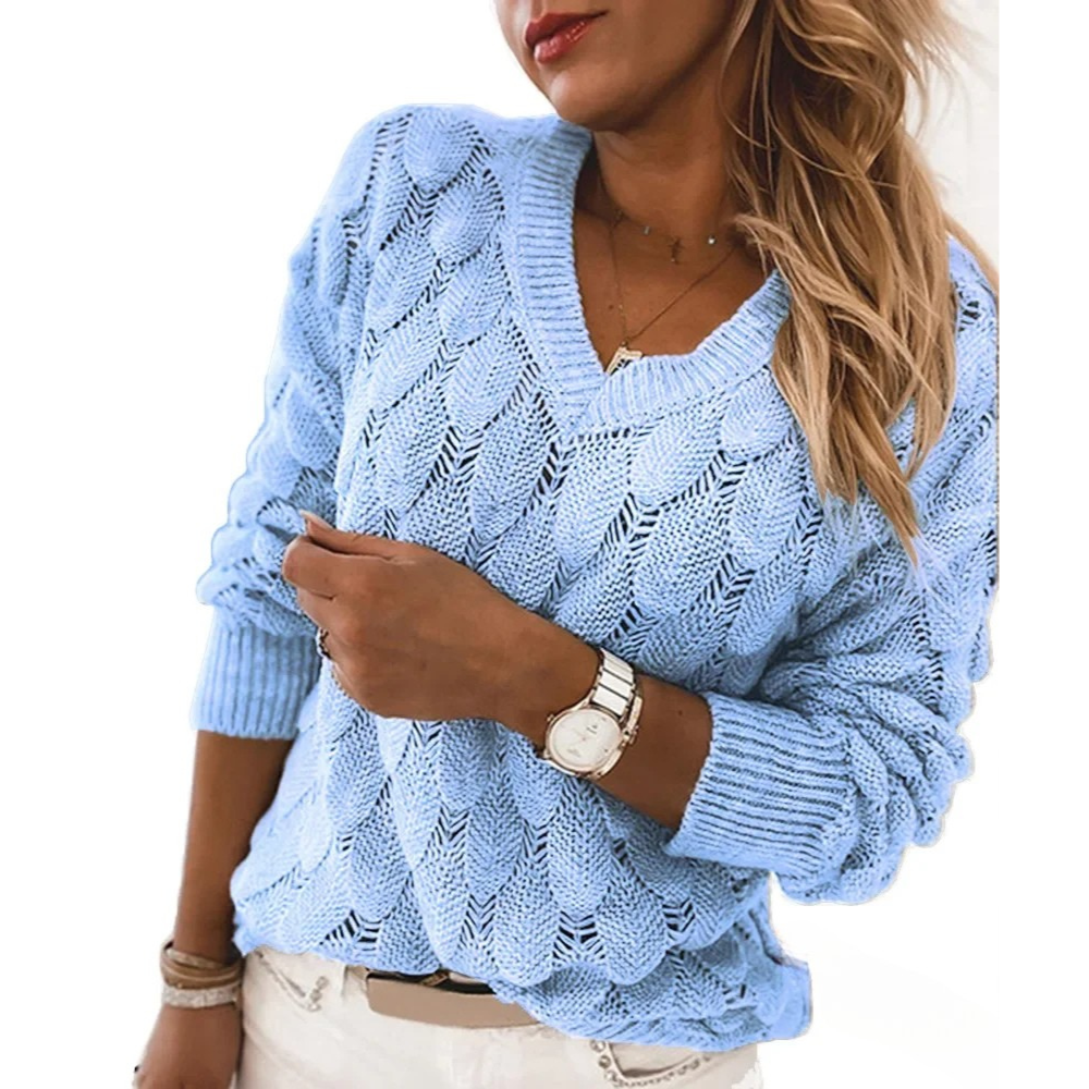 Lena V-Neck Knit Sweater