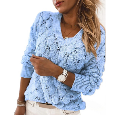 Lena V-Neck Knit Sweater