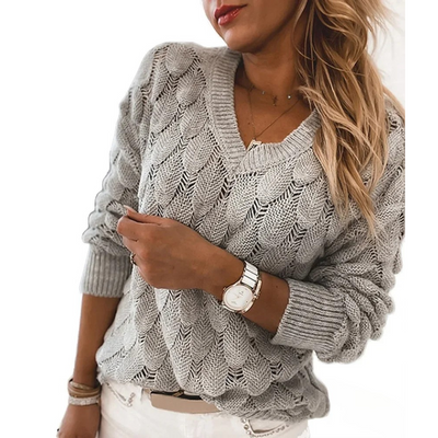 Lena V-Neck Knit Sweater
