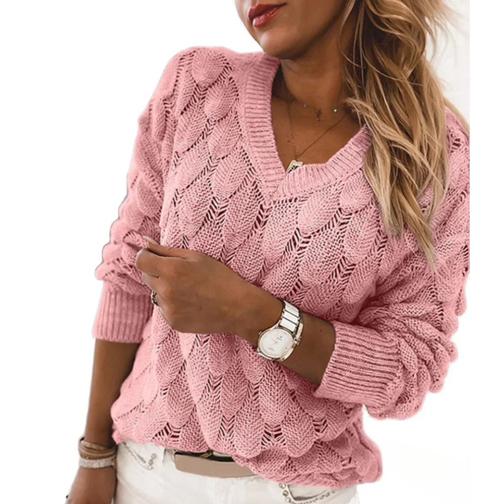 Lena V-Neck Knit Sweater