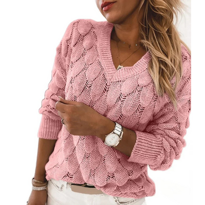 Lena V-Neck Knit Sweater