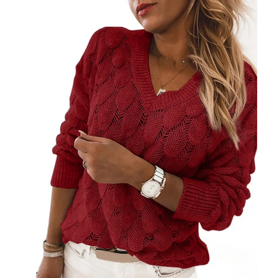 Lena V-Neck Knit Sweater