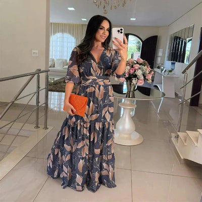 Camille | Long floral dress with a comfortable fit for elegant days