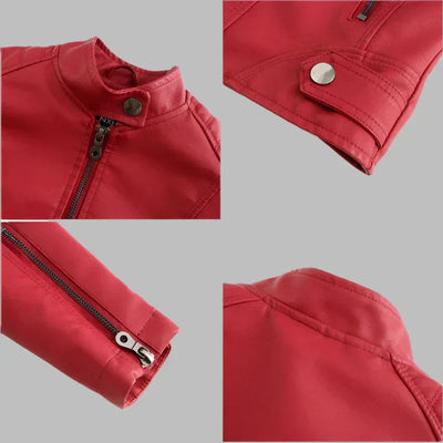 Pia | Minimalist Smooth Leather Jacket