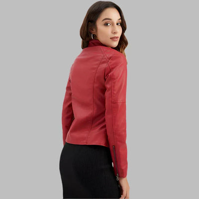 Pia | Minimalist Smooth Leather Jacket