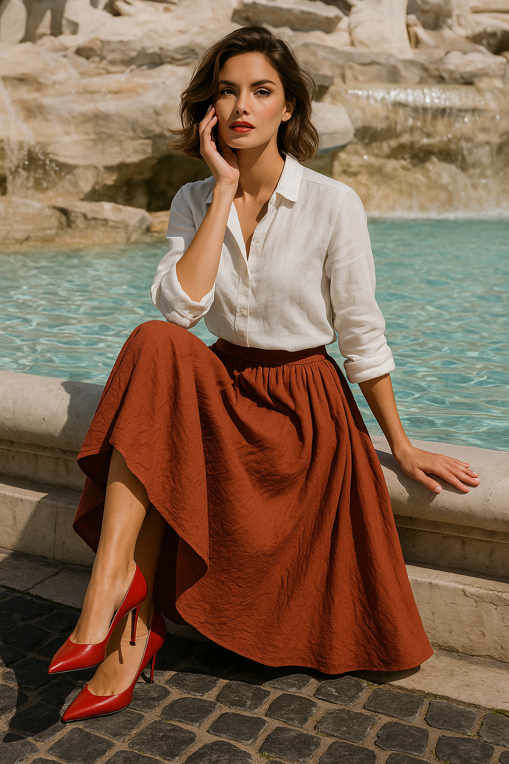 Inessa | Linen Summer Maxi Skirt