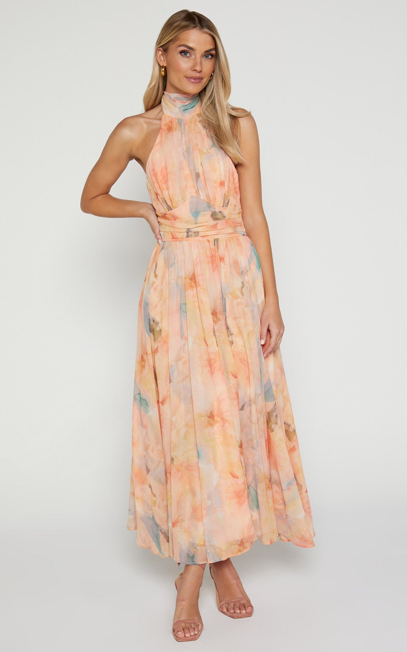 Antonella | Elegant halterneck maxi dress