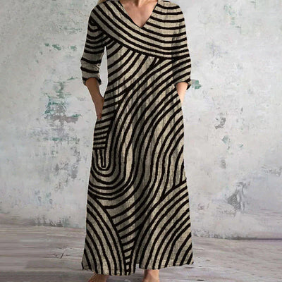 Kyla | Retro Striped Maxi Dress