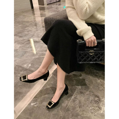 Teona™ | Elegant square-toe sandals with mid heel for a refined style