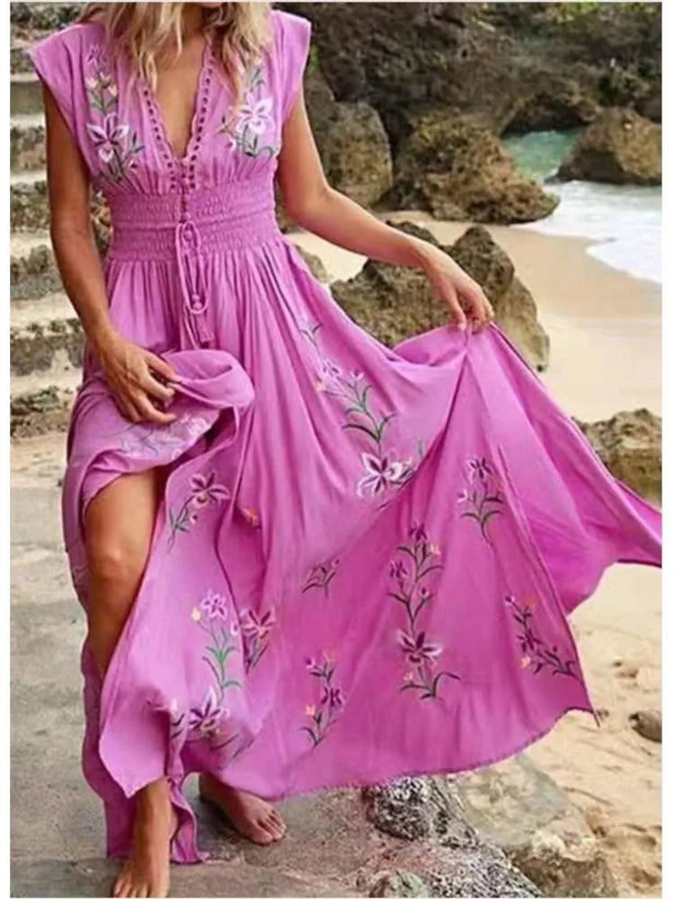 Zora | Elegant Embroidered Maxi Dress