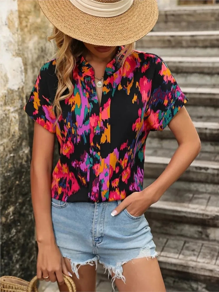 Loraine | Vibrant Blouse with Whimsical Print