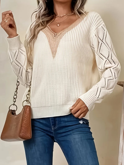 Elvira | Chic Sweater with Lace Accents