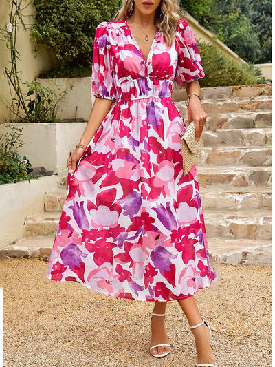 Ezme | Delightful Midi Dress with Whimsical Print