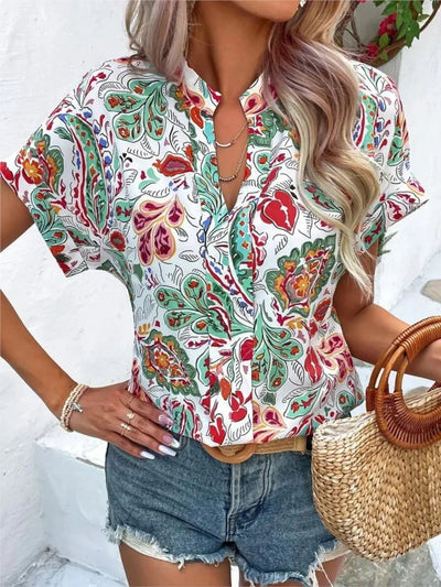 Loraine | Vibrant Blouse with Whimsical Print