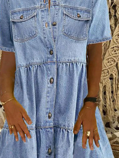 Amelia - Boho Denim Dress