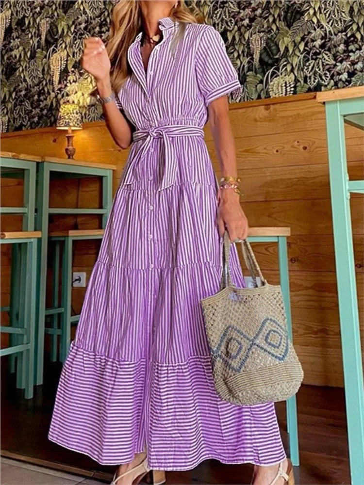Janice | Chic Striped Maxi Dress