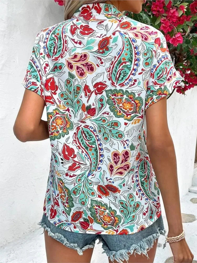 Loraine | Vibrant Blouse with Whimsical Print
