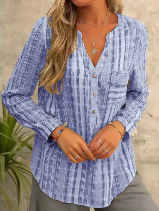 Andrea | Long Sleeve V-Neck Top