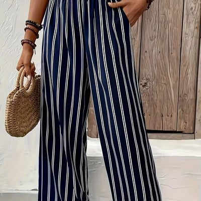 Abby | Chic Striped Wide-Leg Trousers