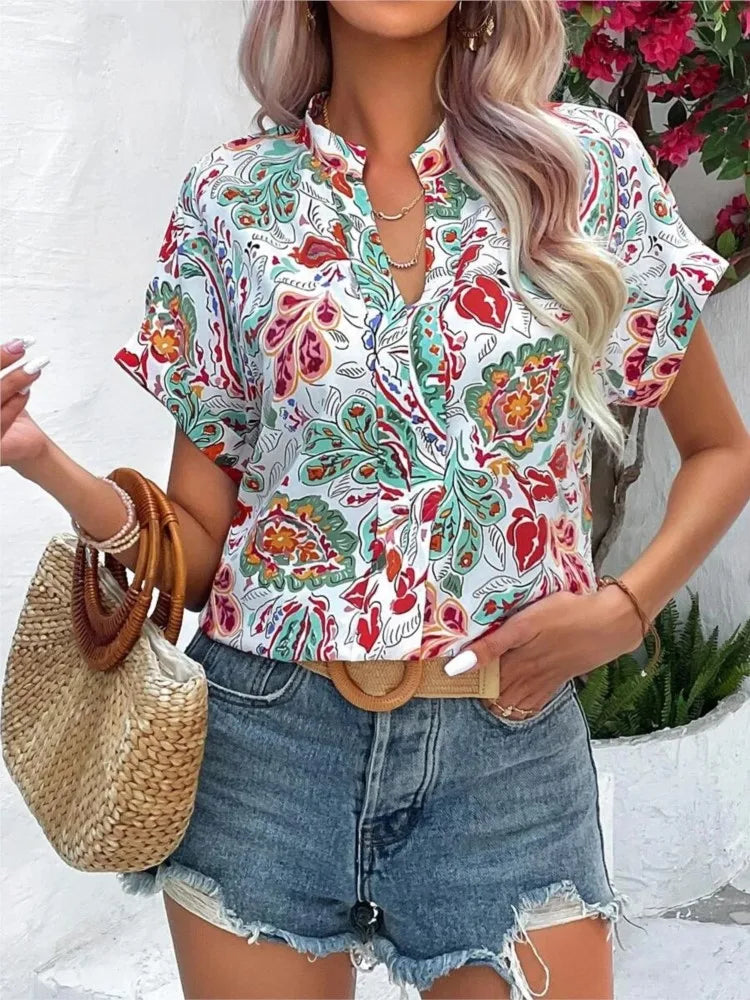 Loraine | Vibrant Blouse with Whimsical Print
