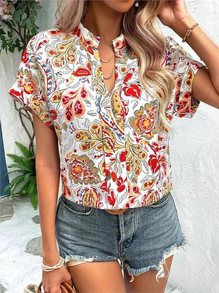 Loraine | Vibrant Blouse with Whimsical Print