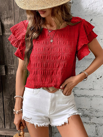 Charmaine | Playful Ruffled Light Blouse