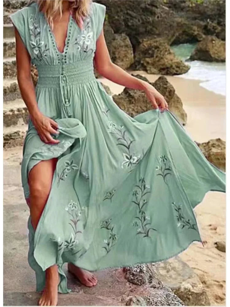 Zora | Elegant Embroidered Maxi Dress