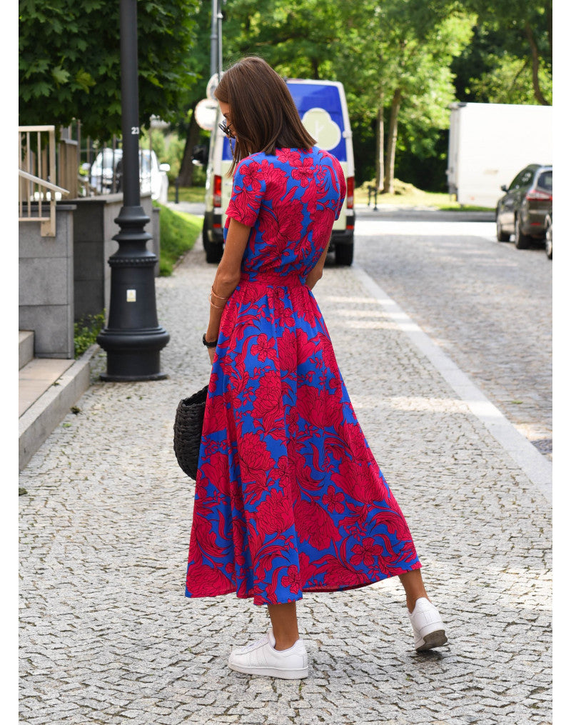Nadine™ | Floral Wrap Midi Dress