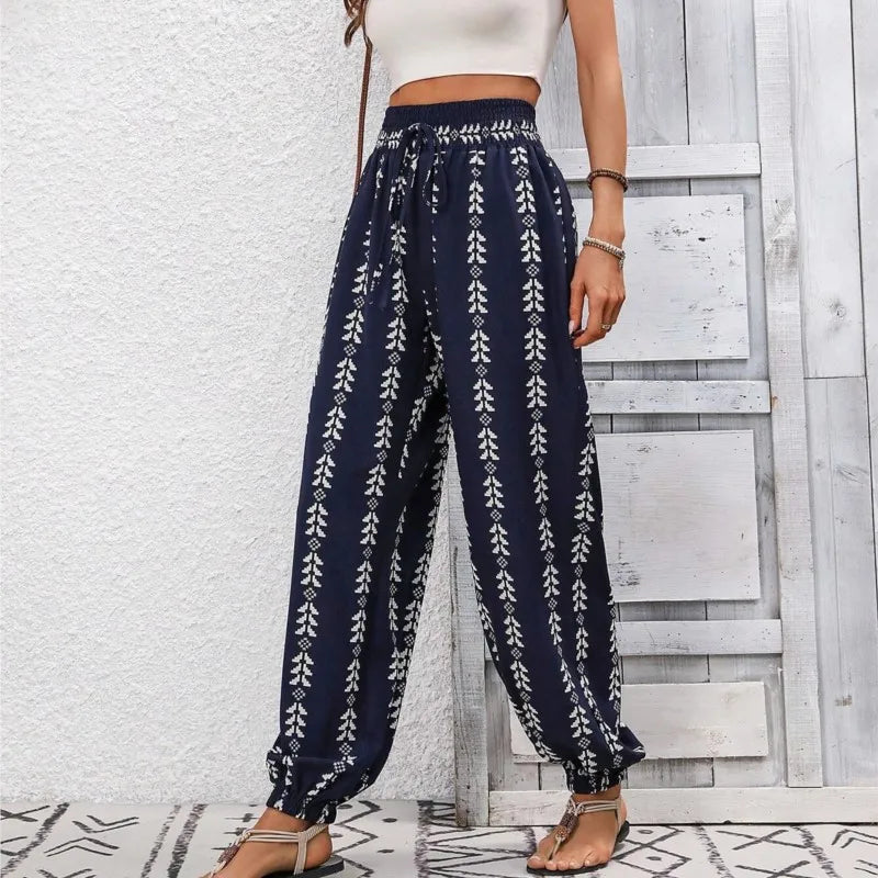 Iris | Lightweight Boho Pants with Stretchy Waistband