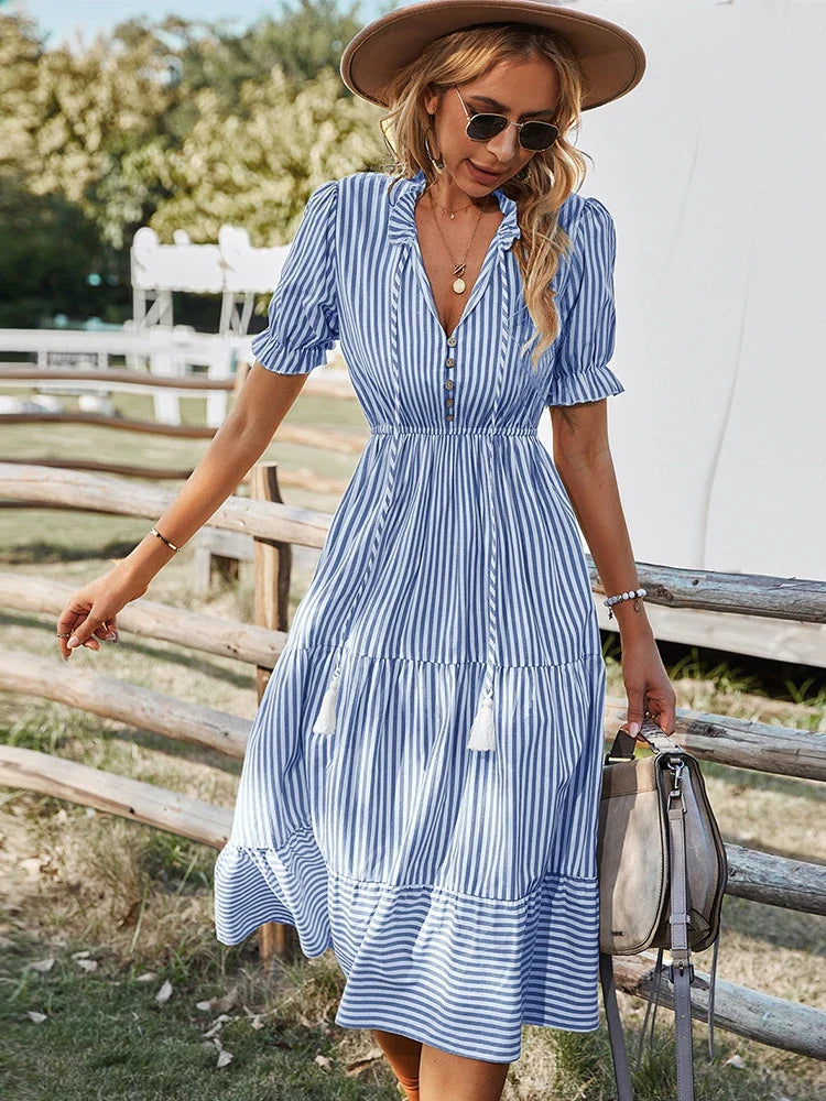 Laureen | Striped Charm Dress