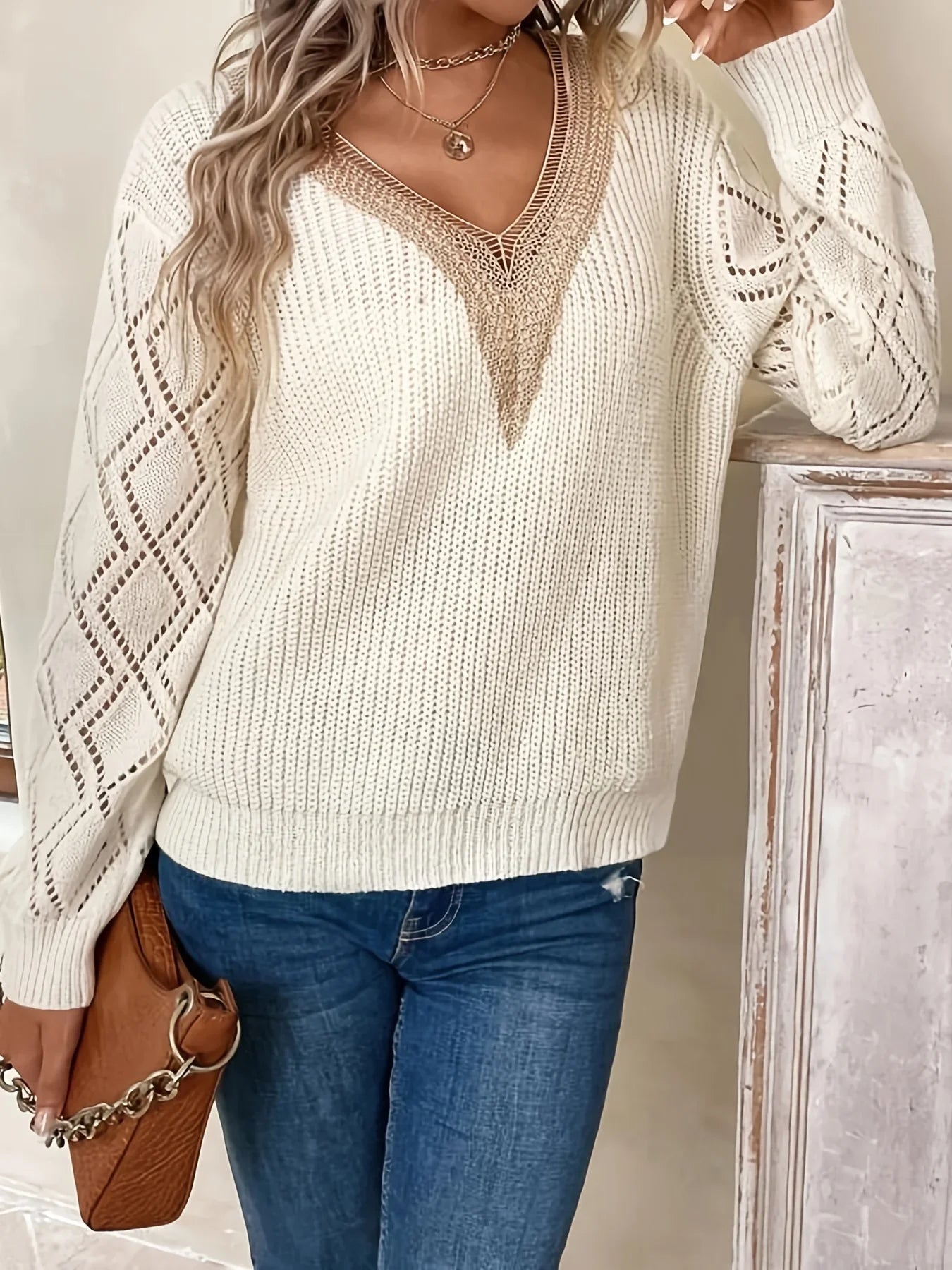 Elvira | Chic Sweater with Lace Accents