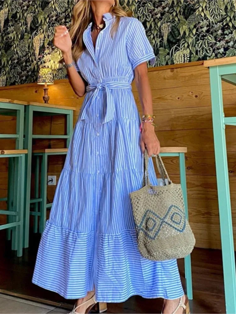 Janice | Chic Striped Maxi Dress