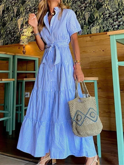 Janice | Chic Striped Maxi Dress