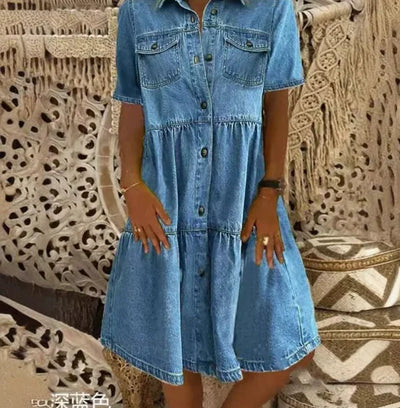 Amelia - Boho Denim Dress