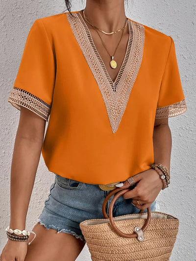 Davina | Chic Blouse Featuring Exquisite Lace Accents