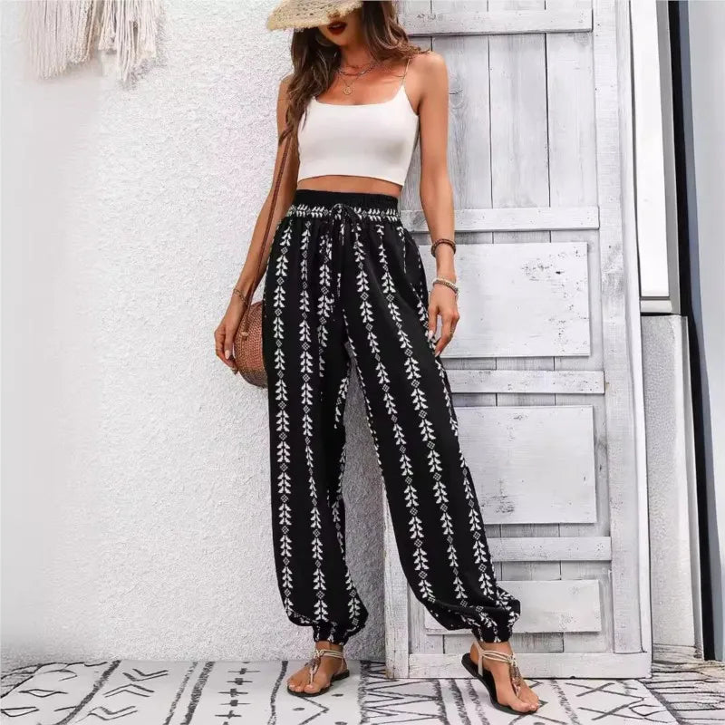 Iris | Lightweight Boho Pants with Stretchy Waistband