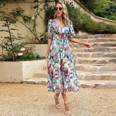 Ezme | Delightful Midi Dress with Whimsical Print