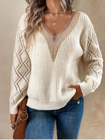Elvira | Chic Sweater with Lace Accents