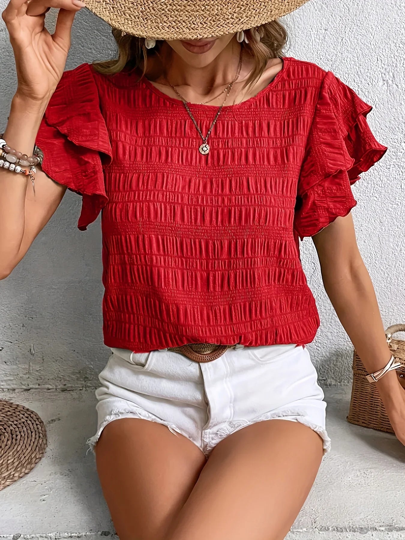 Charmaine | Playful Ruffled Light Blouse