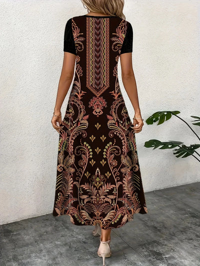 Ebony | Lightweight Dress Featuring Artistic Print