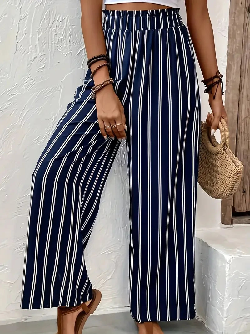 Abby | Chic Striped Wide-Leg Trousers
