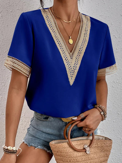 Davina | Chic Blouse Featuring Exquisite Lace Accents